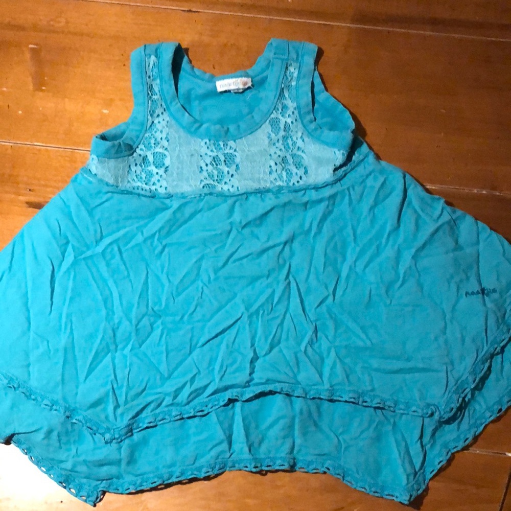 Blue Sleeveless Lace Top